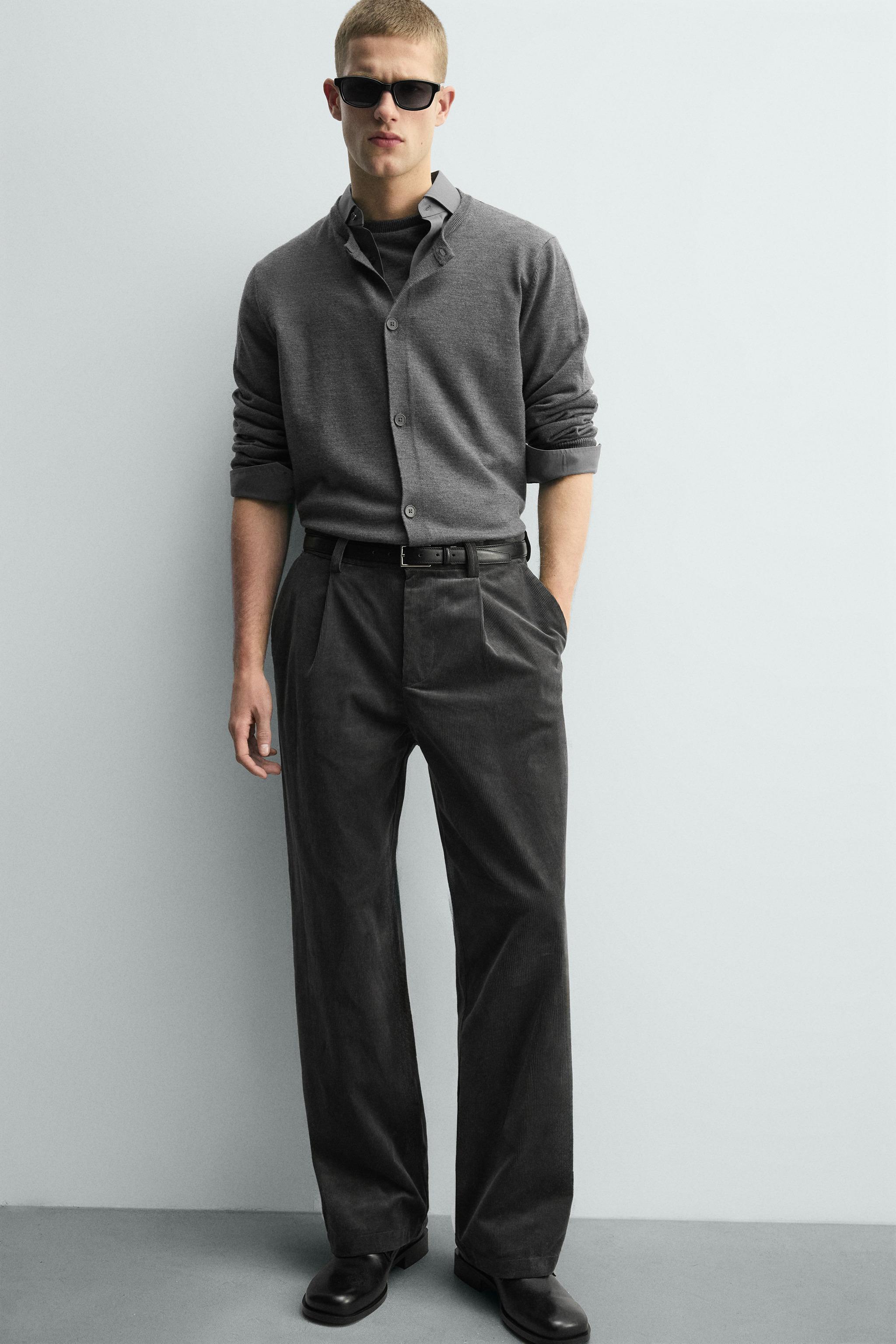 PLEATED CORDUROY PANTS